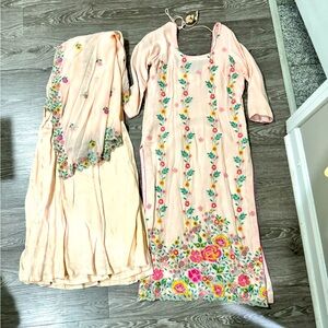 HEAVY PEACH PALLAZZO SUIT